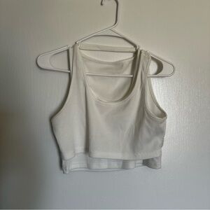 Women's White Layered Tank Top